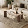 HANAH HOME Sto za dnevnu sobu Renard Travertine Venezia Walnut - slika 1