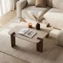 HANAH HOME Sto za dnevnu sobu Marais Travertine Venezia Walnut - slika 2