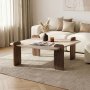 HANAH HOME Sto za dnevnu sobu Marais Travertine Venezia Walnut - slika 1
