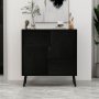 HANAH HOME Višenamenski ormar Darien Black Wood - slika 2