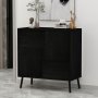 HANAH HOME Višenamenski ormar Darien Black Wood - slika 3