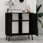 HANAH HOME Višenamenski ormar Darien Black Wood - slika 4