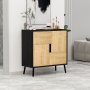 HANAH HOME Višenamenski ormar Darien Black Wood Sapphire Oak - slika 1