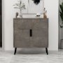 HANAH HOME Višenamenski ormar Darien Gordion Marble Black Wood - slika 2