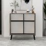HANAH HOME Višenamenski ormar Darien Gordion Marble Black Wood - slika 4