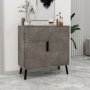HANAH HOME Višenamenski ormar Darien Gordion Marble Black Wood - slika 1