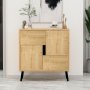 HANAH HOME Višenamenski ormar Darien Sapphire Oak Black Wood - slika 2