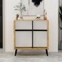 HANAH HOME Višenamenski ormar Darien Sapphire Oak Black Wood - slika 4