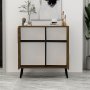 HANAH HOME Višenamenski ormar Darien Walnut Black Wood - slika 4