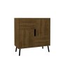 HANAH HOME Višenamenski ormar Darien Walnut Black Wood - slika 5