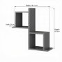 HANAH HOME Zidna polica Capri 2 Anthracite - slika 3