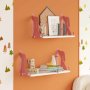 HANAH HOME Zidna polica Hunter Dog 2 Pink - slika 1