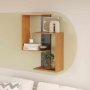 HANAH HOME Zidna polica Lisbon Anthracite Natural - slika 1