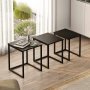 HANAH HOME Set 3 stočića Dublin Black - slika 2