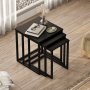 HANAH HOME Set 3 stočića Dublin Black - slika 1