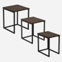 HANAH HOME Set 3 stočića Dublin Walnut - slika 3