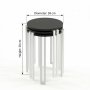 HANAH HOME Set 3 stočića Palma Black White - slika 3