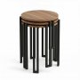 HANAH HOME Set 3 stočića Palma Walnut Black - slika 2