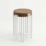 HANAH HOME Set 3 stočića Palma Walnut White - slika 2