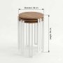 HANAH HOME Set 3 stočića Palma Walnut White - slika 3