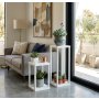HANAH HOME Set 2 višenamenske police Sakura Flower White v2 - slika 1