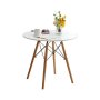 Lemon Planet Trpezarijski okrugli sto 80 cm sa drvenim nogarima Skandi beli Lemon 25-KS001 - slika 1