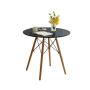 Lemon Planet Trpezarijski okrugli sto 80 cm sa drvenim nogarima Skandi crni Lemon 25-KS002 - slika 1
