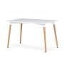 Lemon Planet Trpezarijski pravougaoni sto 120x80 cm sa drvenim nogarima beli Lemon 25-KS003 - slika 1