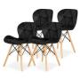 Lemon Planet Set trpezarijskih plišanih stolica 4 kom Freja crna Lemon 25-KS011SET - slika 1