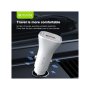 Bavin Auto punjač 20W PD QC3,0 USB i type-C, bela - slika 1