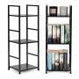 ModernHome Drvena polica sa metalnim LOFT okvirom, 3 nivoa, crna - slika 1