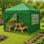 MultiGarden Baštenski šator/paviljon 3 × 3 m, automatski rasklopiv, zeleni, sa 4 bočne stranice - slika 1