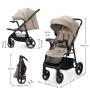 KINDERKRAFT Kolica za bebe sa tacnom trig 3 beige - slika 2