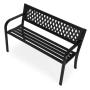 MultiGarden Metalna baštenska klupa 120×50 cm sa rešetkastim naslonom, crna - slika 2