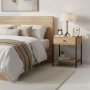 ModernHome Noćni stočić sa fiokom i policom, loft stil - slika 3