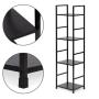 ModernHome Drvena polica sa metalnim LOFT okvirom, 4 nivoa, crna - slika 4