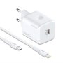 MOXOM MX-HC164 PD 20W Type-C na Lightning punjač beli - slika 1