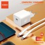 MOXOM MX-HC164 PD 20W Type-C na Type-C punjač beli - slika 3