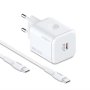 MOXOM MX-HC164 PD 20W Type-C na Type-C punjač beli - slika 1
