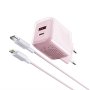 MOXOM MX-HC206 18W Fast PD 20W Type C na lightning punjač pink - slika 1
