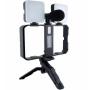 3G Mini tripod AY-49X-2 sa LED svetlima i mikrofonom crni - slika 1