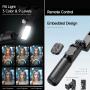 3G Tripod stabilizator Q19 smart AI sa selfie stickom i LED svetlom crni - slika 4