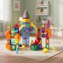 ECO TOYS Magnetni svetleci set blokova sa stazom za kuglice, 134 dela - slika 3