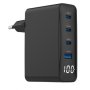 GEMBIRD TA-UC-PDQC100LCD-01-BK 4-port 100W GaN USB fast charger, LCD, black - slika 1