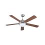EUROLAMP Plafonski ventilator sa svetlom E27 i daljinskim upravljačem, 132 cm, 70W, nikl-braon - slika 1