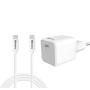 Sandberg 441-58 USB-C 20W Charger EU+USB-C>C, Incl. 1 m USB-C charge cable - slika 1