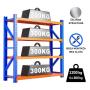 EPRO Metalna montažna polica Professional 200x200x60cm, metal-metal, 1.200kg (4x300kg) plavo-narandžasta - slika 1