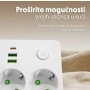 PROSTO PROSTO Razdelnik 220V 2x Šuko uticnica bela,2USB+TypeC,IP20 - slika 2