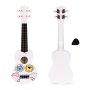 ECO TOYS Ukulele drvena gitara za decu sa 4 najlonske žice i trzalicom Bela MF019G - slika 1