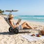 Bolzz Sklopiva ležaljka za plažu sa točkovima i tendom – Grey MultiGarden - slika 1